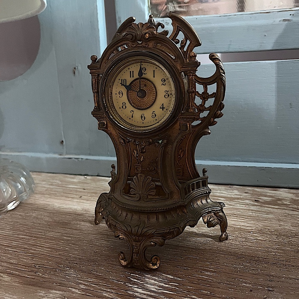 Ornate vintage brass clock